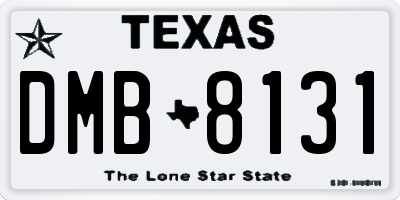 TX license plate DMB8131