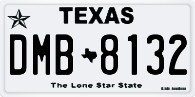 TX license plate DMB8132