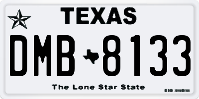 TX license plate DMB8133