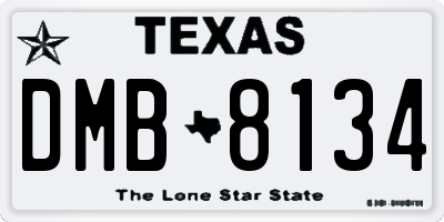 TX license plate DMB8134