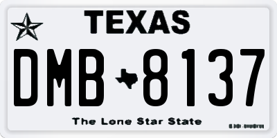 TX license plate DMB8137