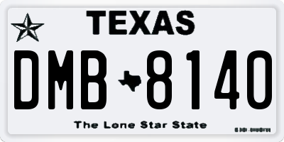 TX license plate DMB8140
