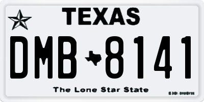 TX license plate DMB8141