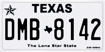 TX license plate DMB8142
