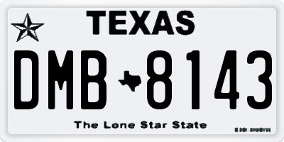 TX license plate DMB8143