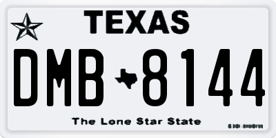 TX license plate DMB8144