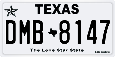 TX license plate DMB8147