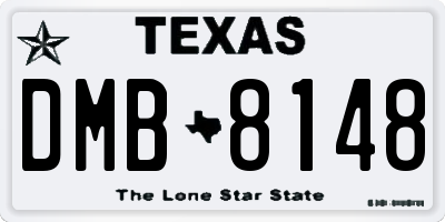 TX license plate DMB8148