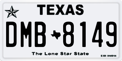 TX license plate DMB8149