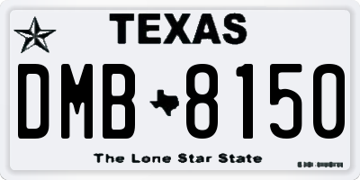 TX license plate DMB8150
