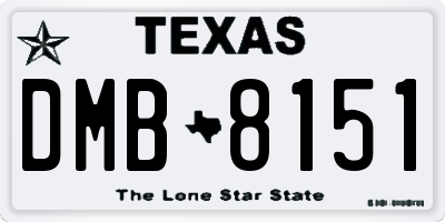 TX license plate DMB8151
