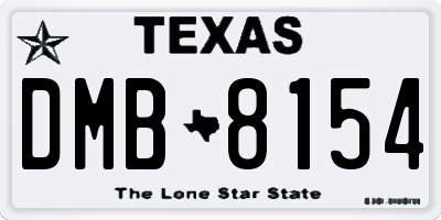 TX license plate DMB8154
