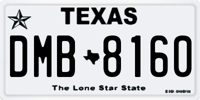 TX license plate DMB8160