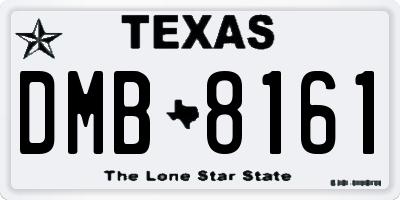 TX license plate DMB8161