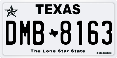 TX license plate DMB8163