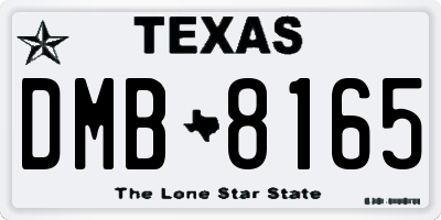TX license plate DMB8165