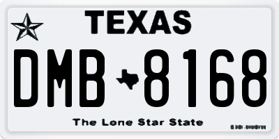 TX license plate DMB8168