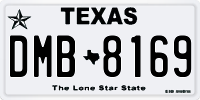 TX license plate DMB8169