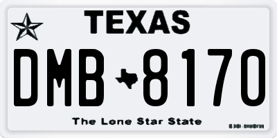 TX license plate DMB8170