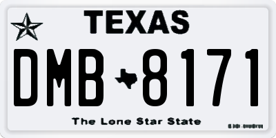 TX license plate DMB8171