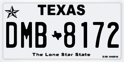 TX license plate DMB8172