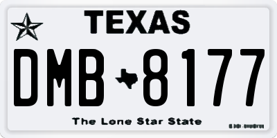 TX license plate DMB8177