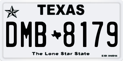 TX license plate DMB8179