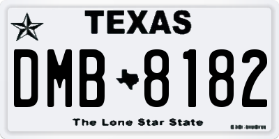TX license plate DMB8182