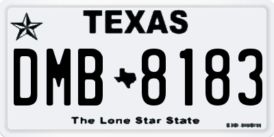 TX license plate DMB8183