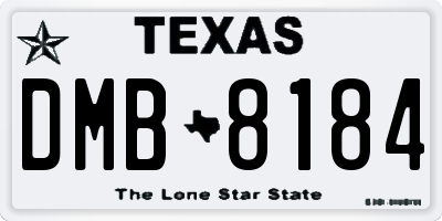 TX license plate DMB8184