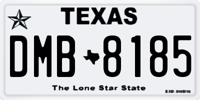 TX license plate DMB8185