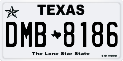 TX license plate DMB8186