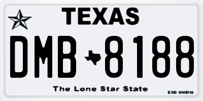 TX license plate DMB8188