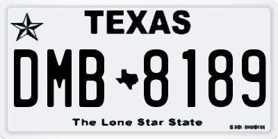 TX license plate DMB8189