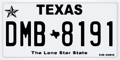 TX license plate DMB8191