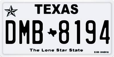 TX license plate DMB8194