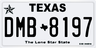 TX license plate DMB8197