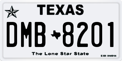 TX license plate DMB8201