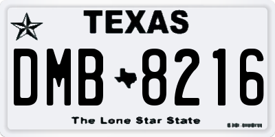 TX license plate DMB8216
