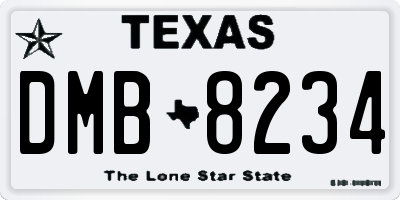 TX license plate DMB8234