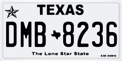 TX license plate DMB8236