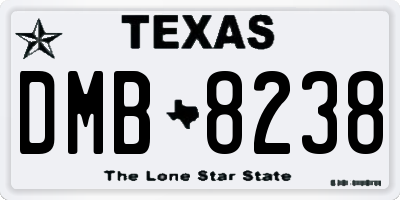 TX license plate DMB8238