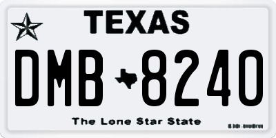 TX license plate DMB8240