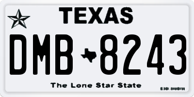 TX license plate DMB8243