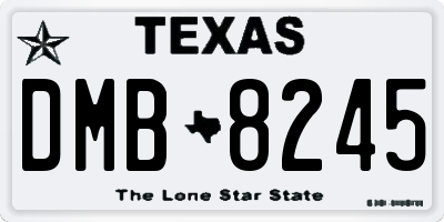 TX license plate DMB8245