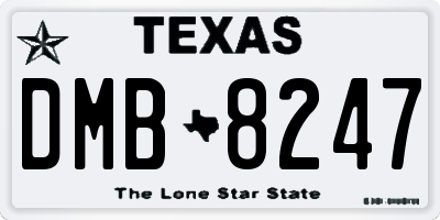 TX license plate DMB8247