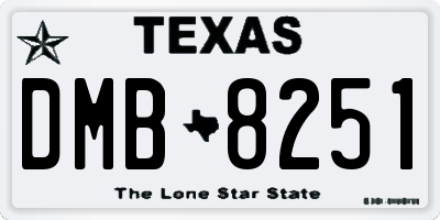 TX license plate DMB8251