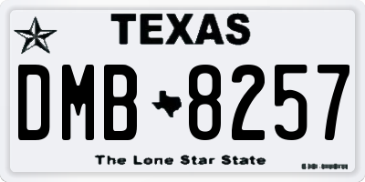 TX license plate DMB8257