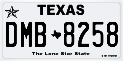 TX license plate DMB8258