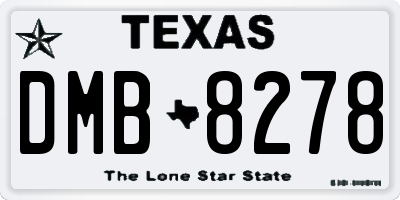 TX license plate DMB8278
